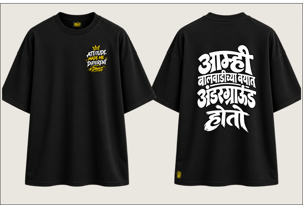 Aamhi Balwadichya Wayat Underground Hoto - Kid's Regular Printed Oversize Tshirt