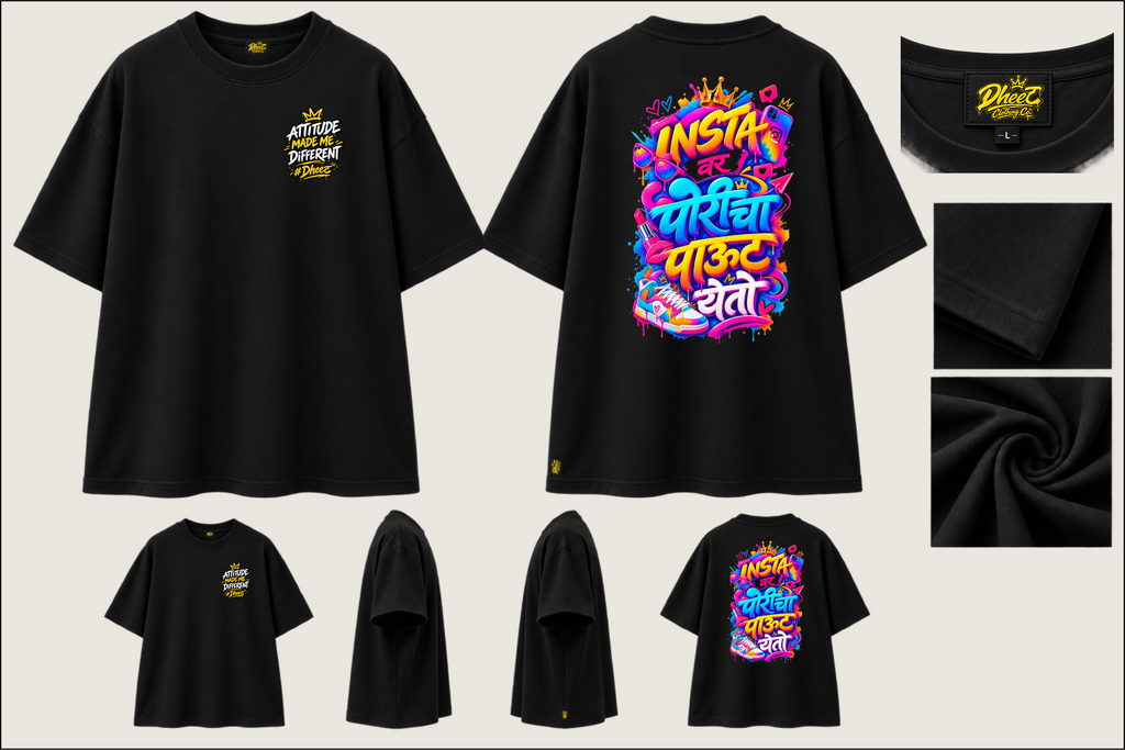 Insta Var Porincha Pout Yeto - Men's Premium Oversize Tshirt
