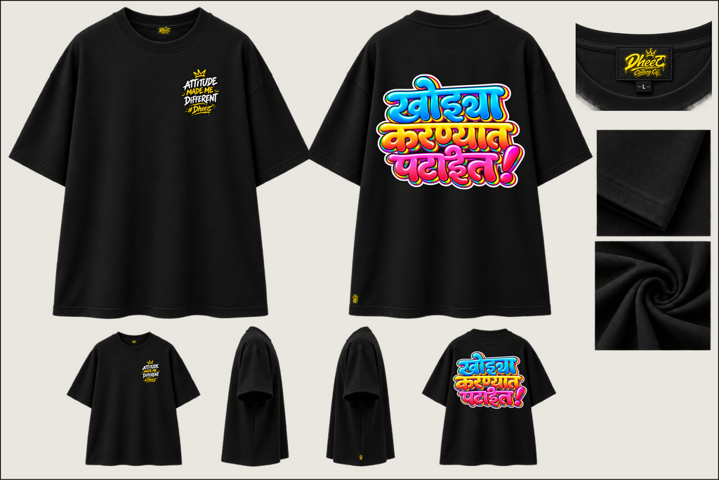 Khodya Karnyat Pataeit - Kids Premium Oversize Tshirt