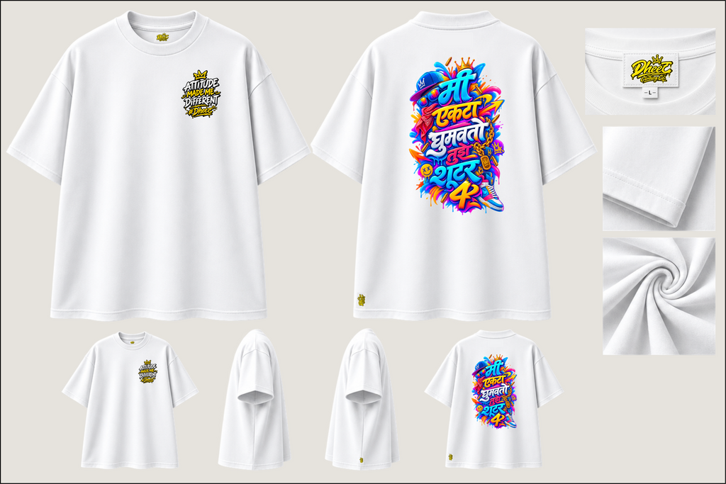 Mee Ekta Ghumavto Tuje Shooter 4 - Men's Premium Oversize Tshirt