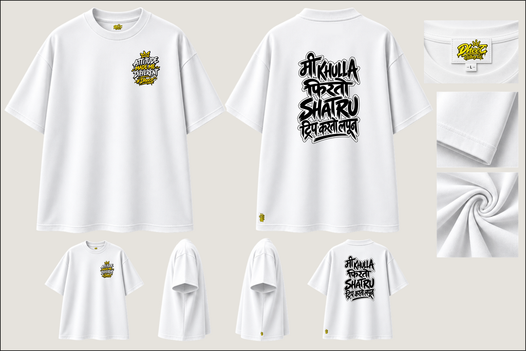 Mee Khulla Firto - Kid's Regular Printed Oversize Tshirt
